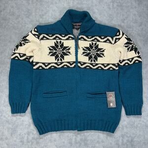 VTG Lost Horizons nordic casual fleece lined casual cottage zip sweater mns L/XL